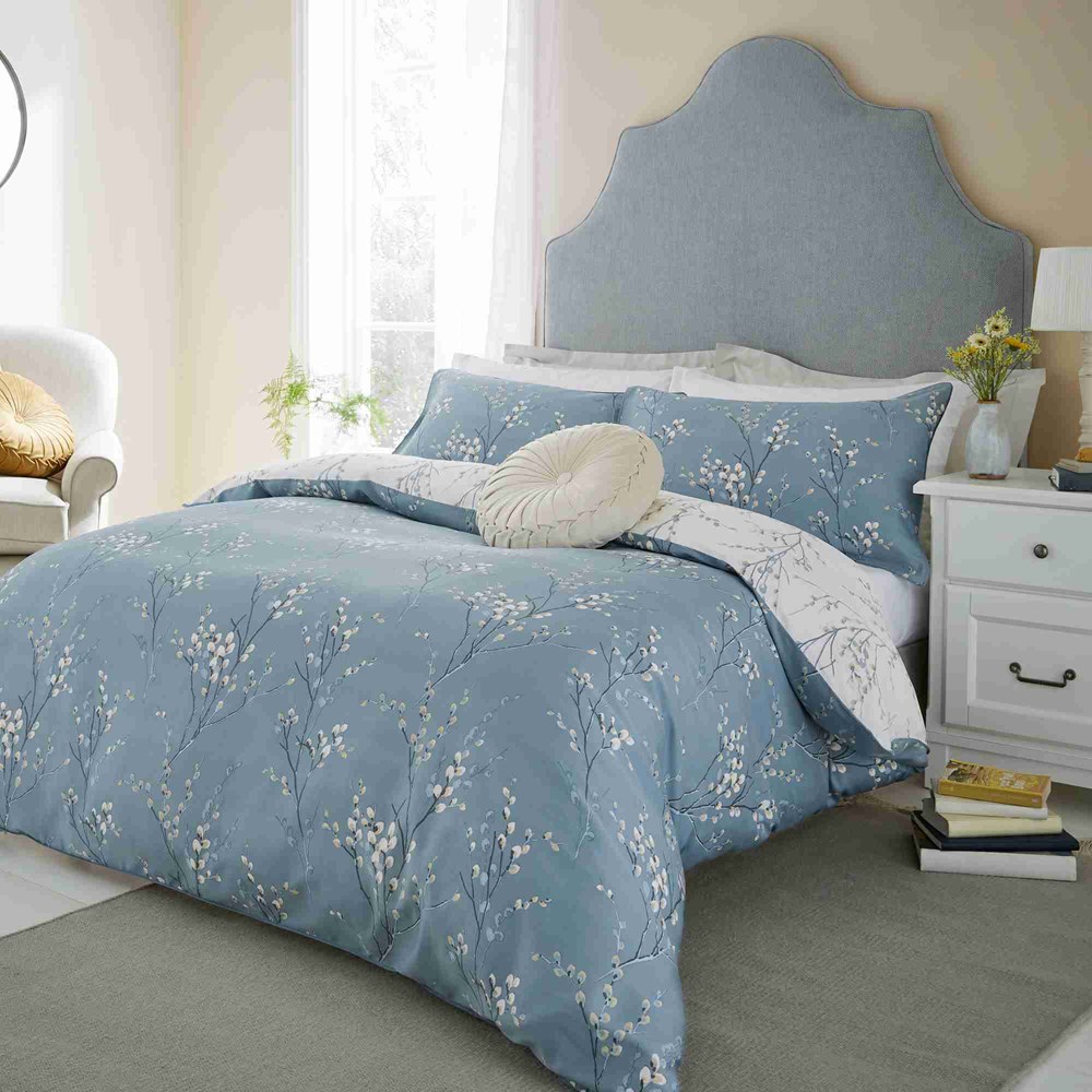 Pussy Willow Cotton Bedding Set by Laura Ashley in Dark Seaspray